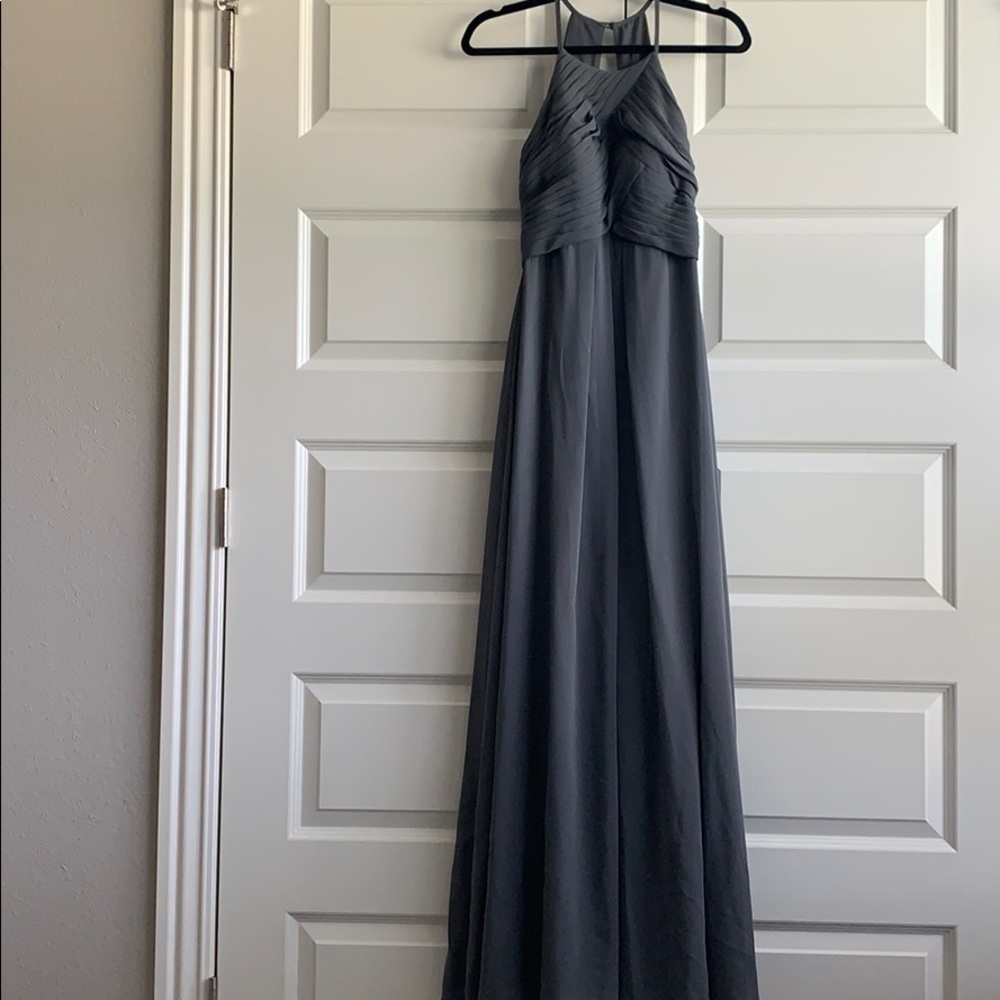 Dark gray evening gown